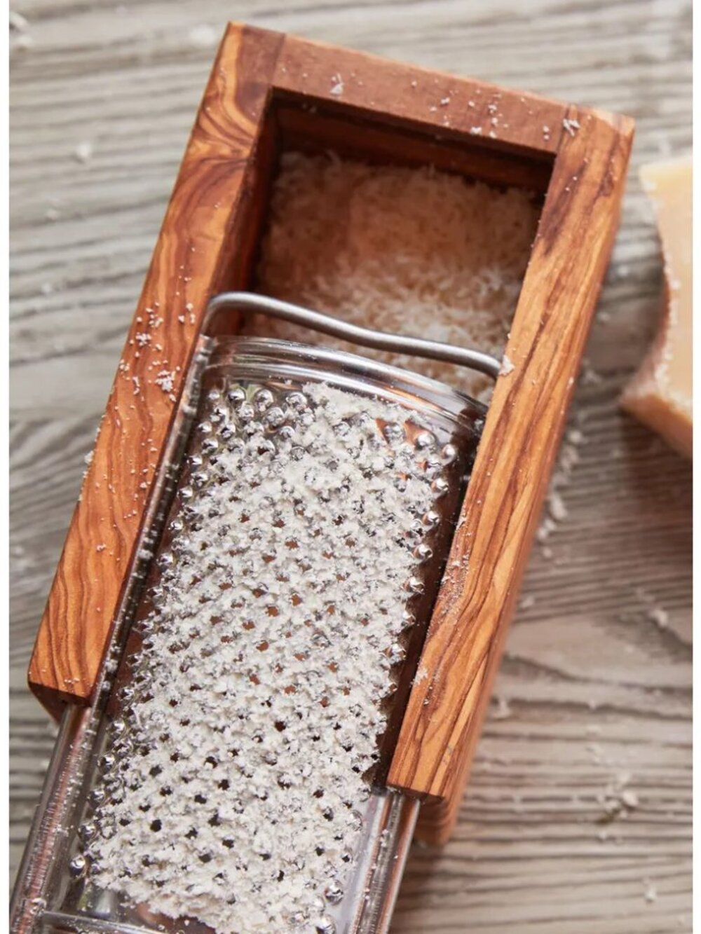 VERVE CULTURE Italian Olivewood Box Cheese Grater - Picture 3 of 4